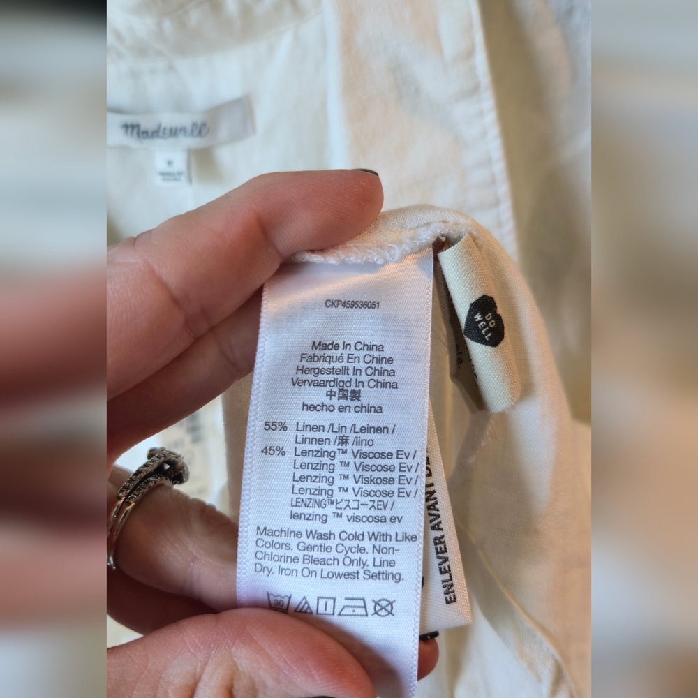 Madewell Women's Linen-Blend Swenson Popover Shirt - Picture 8 of 9